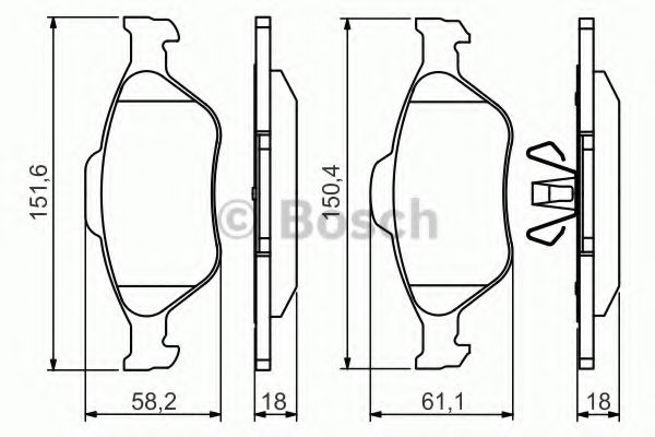 Тормозные колодки BOSCH 0 986 494 511