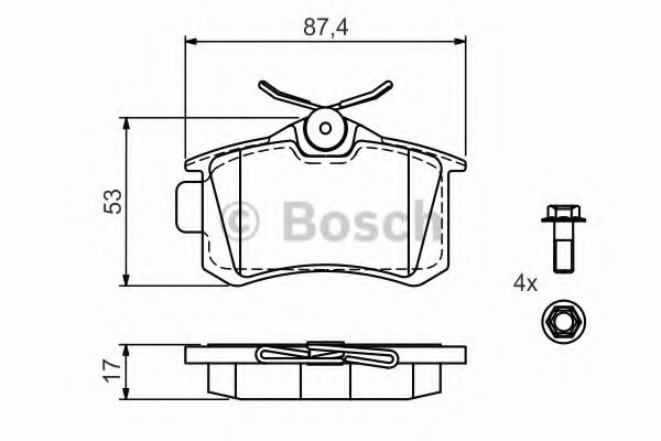 Тормозные колодки BOSCH 0 986 494 517