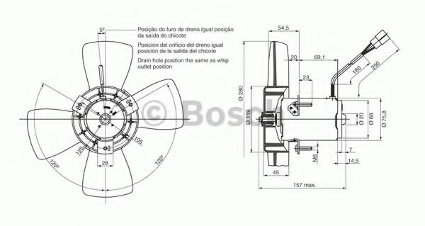 Вентилятор охлаждения двигателя BOSCH 9 130 081 058 Вентилятор охлаждения двигателя BOSCH 9 130 081 058