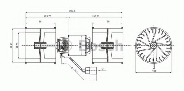 Вентилятор салона BOSCH 9 130 451 049 Вентилятор салона BOSCH 9 130 451 049
