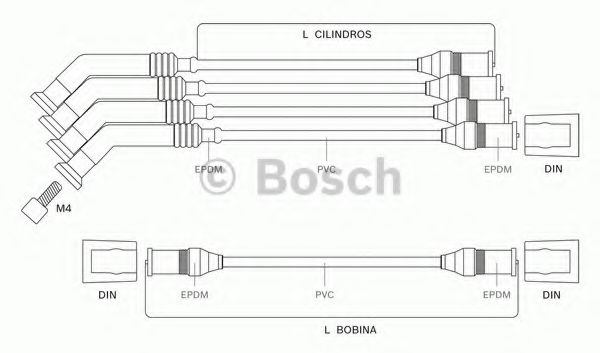 Комплект проводов зажигания bosch 9 295 080 028