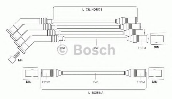 Комплект проводов зажигания bosch 9 295 080 030