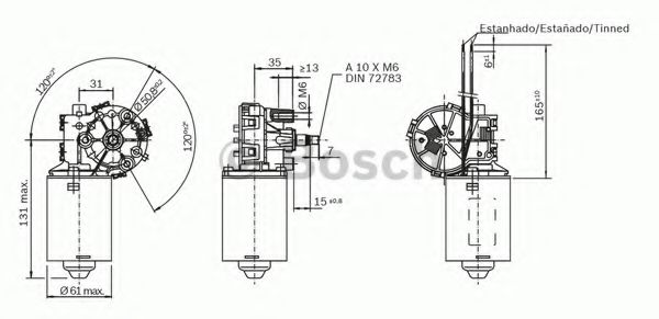 Двигатель стеклоочистителя BOSCH F 006 B20 095