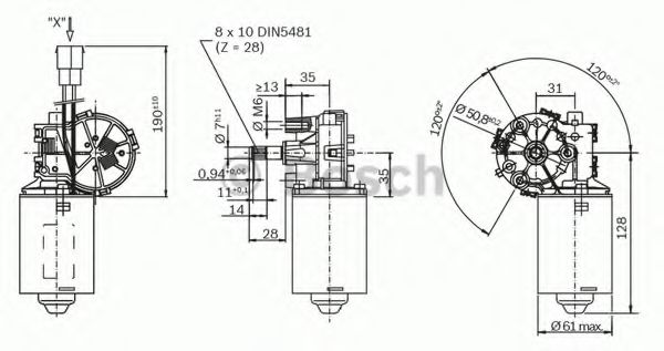 Двигатель стеклоочистителя BOSCH F 006 B20 096