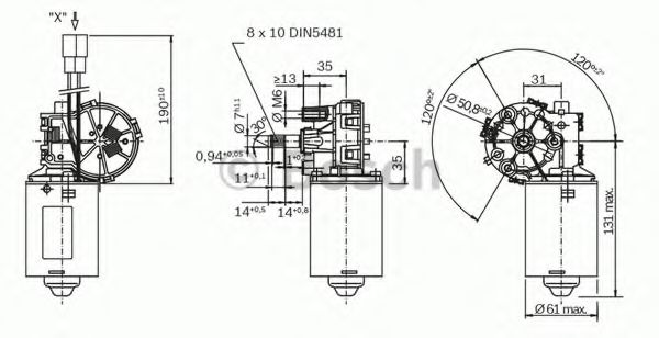 Двигатель стеклоочистителя BOSCH F 006 B20 097