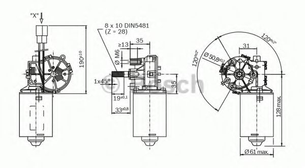 Двигатель стеклоочистителя BOSCH F 006 B20 098