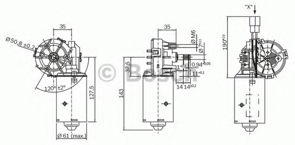 Двигатель стеклоочистителя BOSCH F 006 B20 106