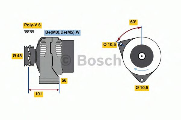 Генератор BOSCH 0 124 515 190 Генератор BOSCH 0 124 515 190