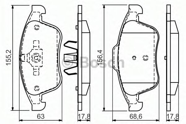 Тормозные колодки BOSCH 0 986 494 556