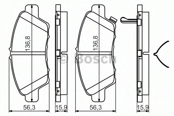 Тормозные колодки BOSCH 0 986 494 562