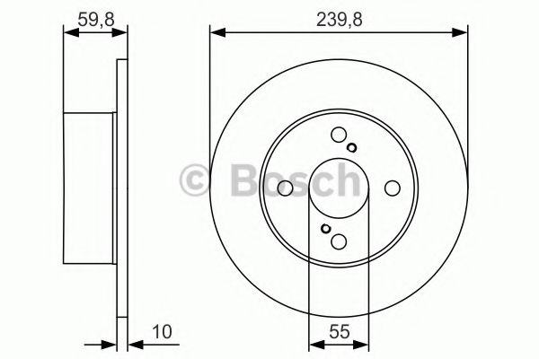 Тормозной диск BOSCH 0 986 479 T96