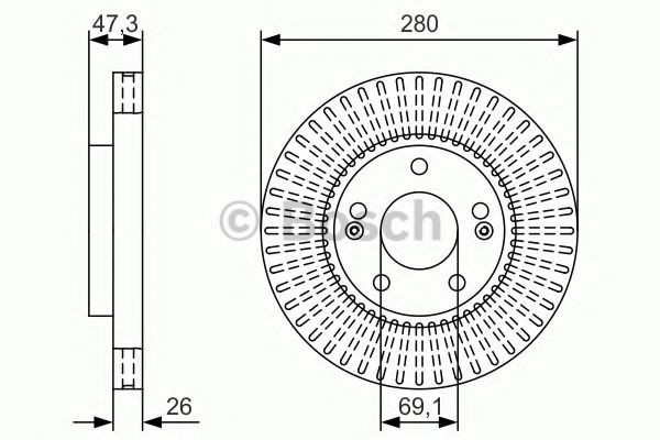 Тормозной диск BOSCH 0 986 479 U10