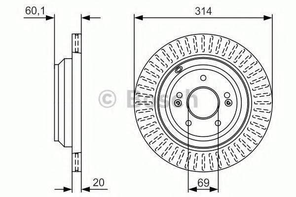 Тормозной диск BOSCH 0 986 479 V11