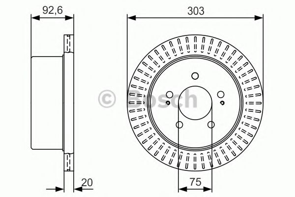 Тормозной диск BOSCH 0 986 479 V26