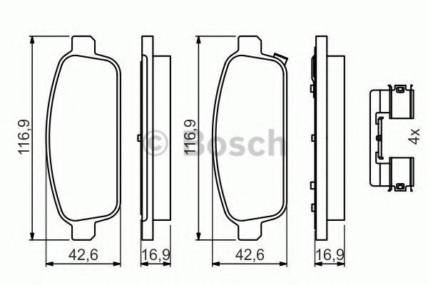 Тормозные колодки BOSCH 0 986 494 666