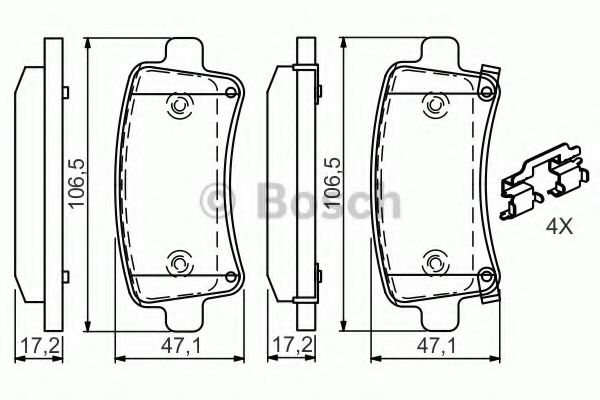 Тормозные колодки BOSCH 0 986 494 668 Тормозные колодки BOSCH 0 986 494 668