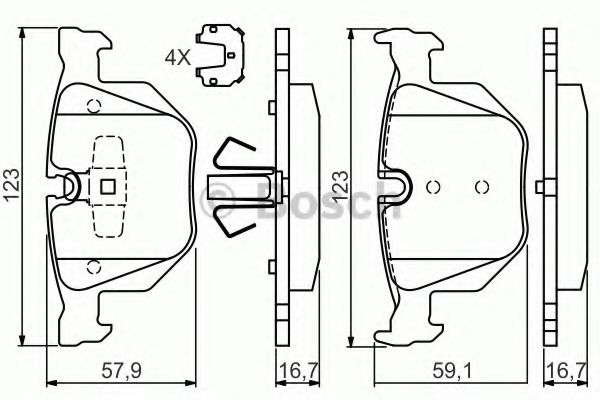 Тормозные колодки BOSCH 0 986 494 540