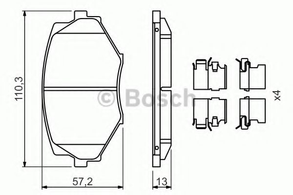 Тормозные колодки BOSCH 0 986 494 655
