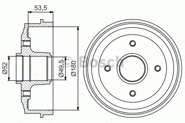 Тормозной барабан BOSCH 0 986 477 153