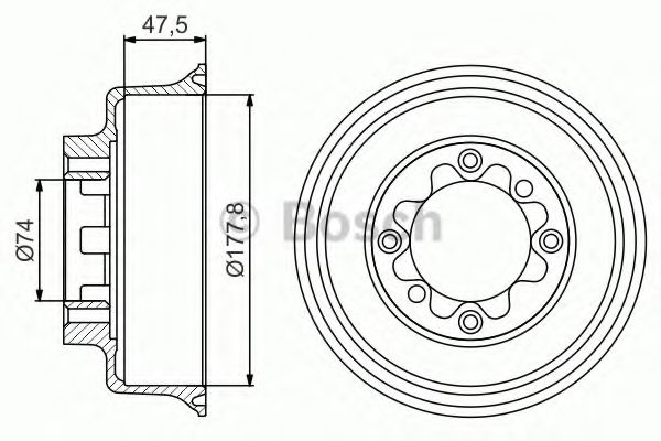 Тормозной барабан BOSCH 0 986 477 154