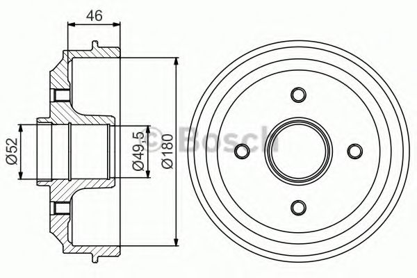 Тормозной барабан BOSCH 0 986 477 155