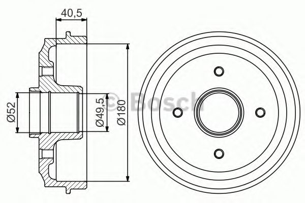 Тормозной барабан BOSCH 0 986 477 156