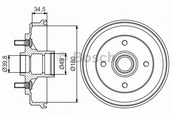 Тормозной барабан BOSCH 0 986 477 159
