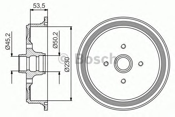 Тормозной барабан BOSCH 0 986 477 160