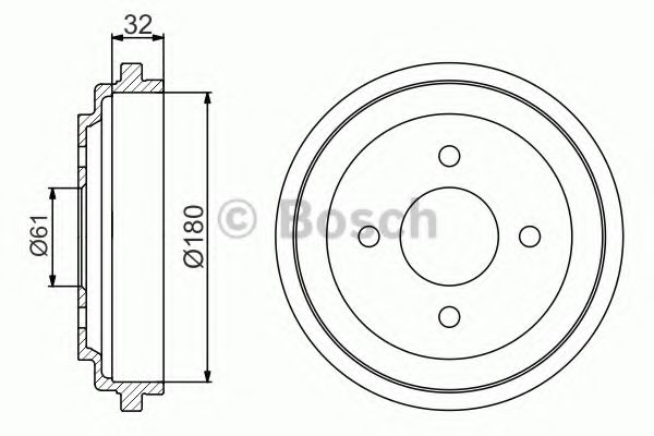 Тормозной барабан BOSCH 0 986 477 164