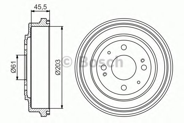 Тормозной барабан BOSCH 0 986 477 166