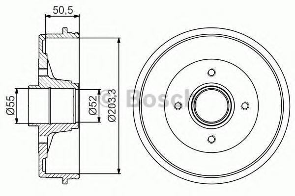 Тормозной барабан BOSCH 0 986 477 172