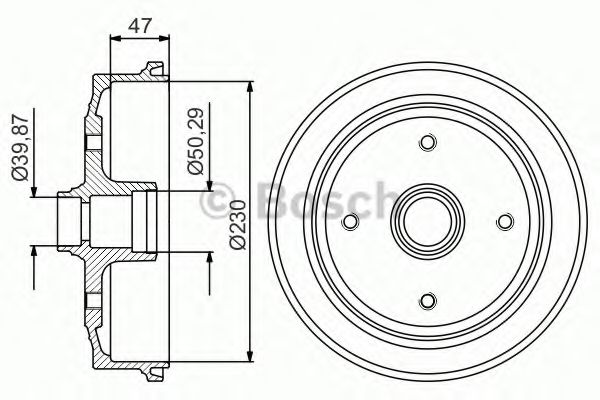 Тормозной барабан BOSCH 0 986 477 176