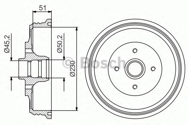 Тормозной барабан BOSCH 0 986 477 178