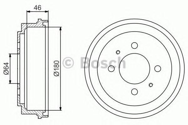 Тормозной барабан BOSCH 0 986 477 186