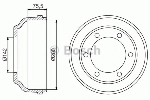 Тормозной барабан BOSCH 0 986 477 195