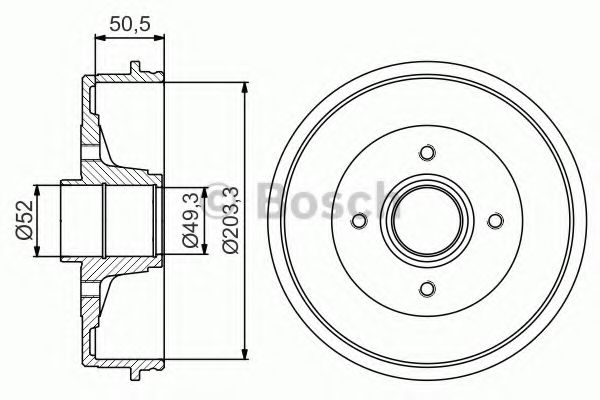Тормозной барабан BOSCH 0 986 477 197