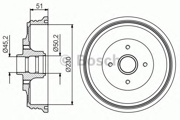 Тормозной барабан BOSCH 0 986 477 200