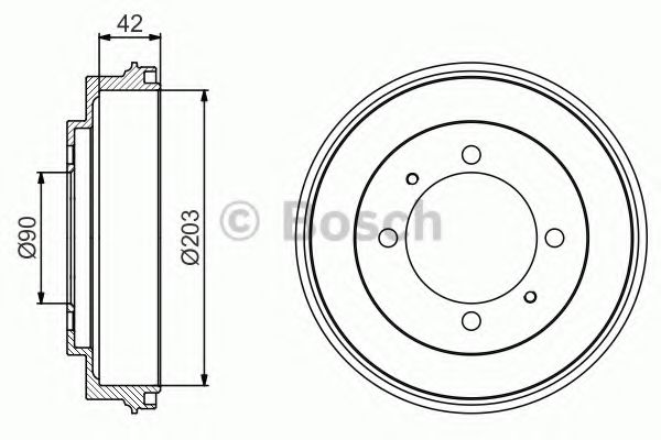 Тормозной барабан BOSCH 0 986 477 202