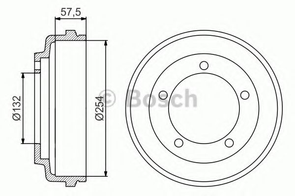 Тормозной барабан BOSCH 0 986 477 204