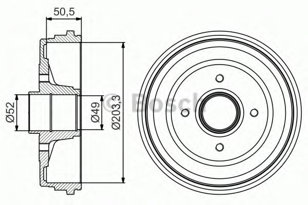 Тормозной барабан BOSCH 0 986 477 206