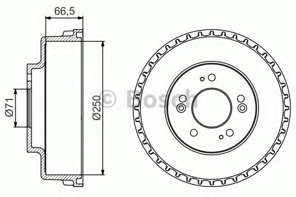 Тормозной барабан BOSCH 0 986 477 228