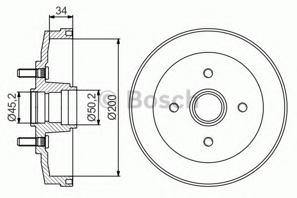 Тормозной барабан BOSCH 0 986 477 250