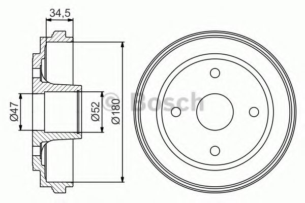 Тормозной барабан BOSCH 0 986 477 263
