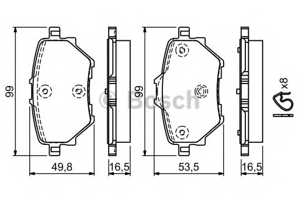 Тормозные колодки BOSCH 0 986 494 716