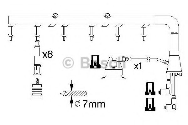 Комплект проводов зажигания BOSCH 0 986 356 322