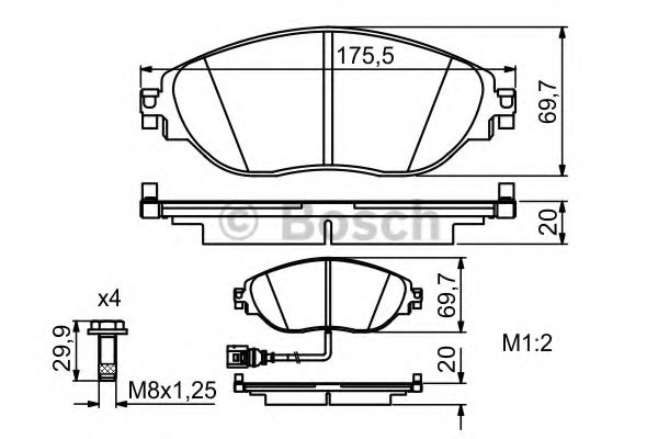Тормозные колодки BOSCH 0 986 494 704