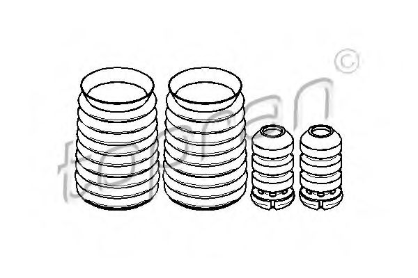 Комплект пыльника и отбойника TOPRAN 944 001
