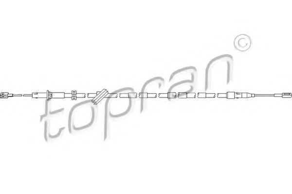 Трос, тормозной механизм рабочей тормозной системы TOPRAN 401 652