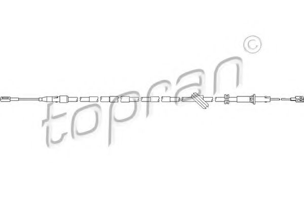 Трос, тормозной механизм рабочей тормозной системы TOPRAN 401 655