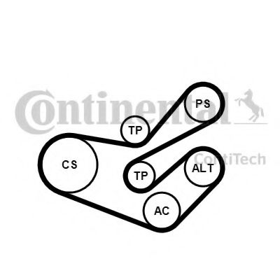 Комплект ролика ремня генератора CONTITECH 6PK1750K3